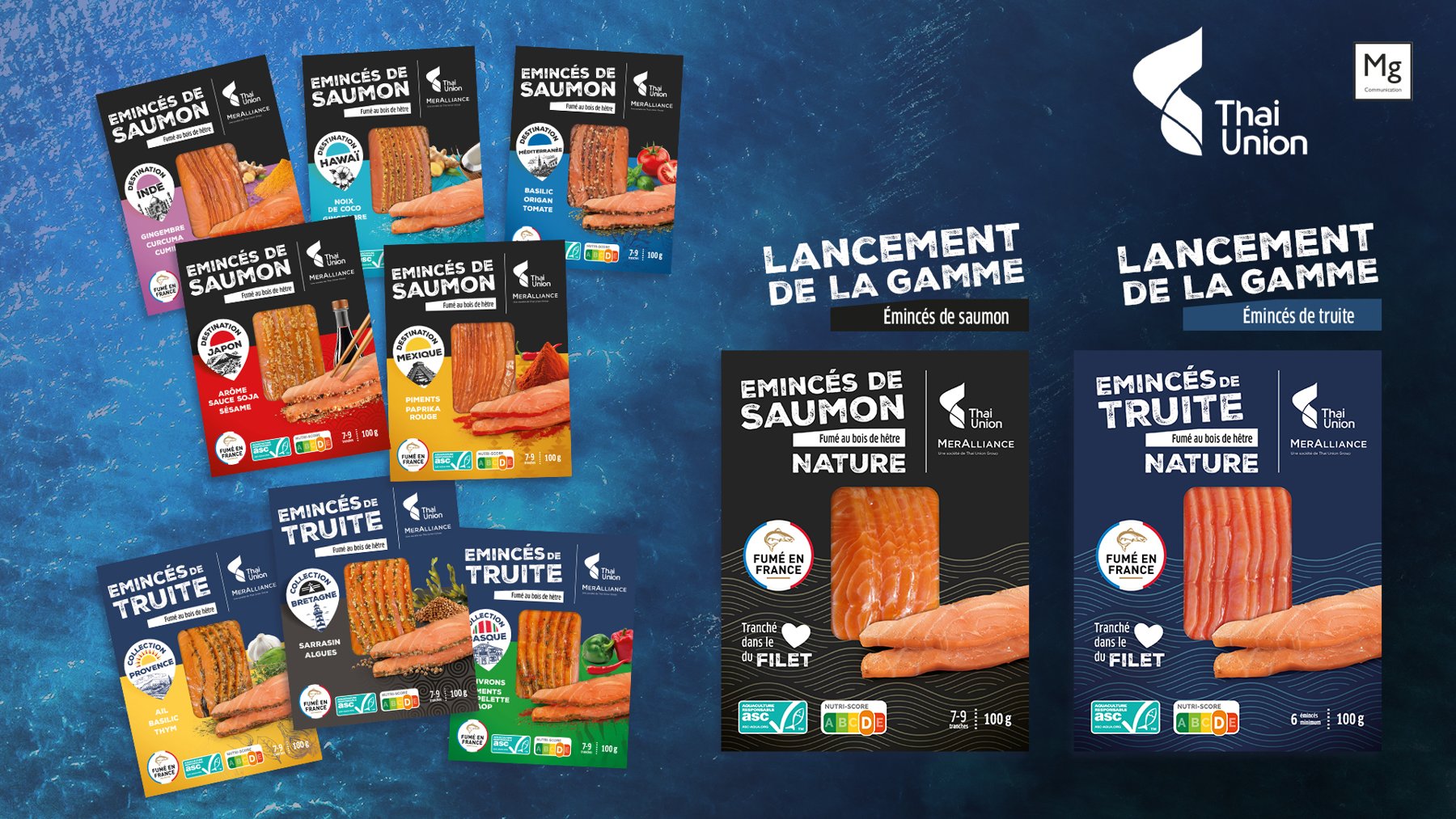 Packaging émincés de saumon et truite, Thai Union MerAlliance
